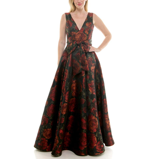Taylor Women's Printed V-Neck Dress
