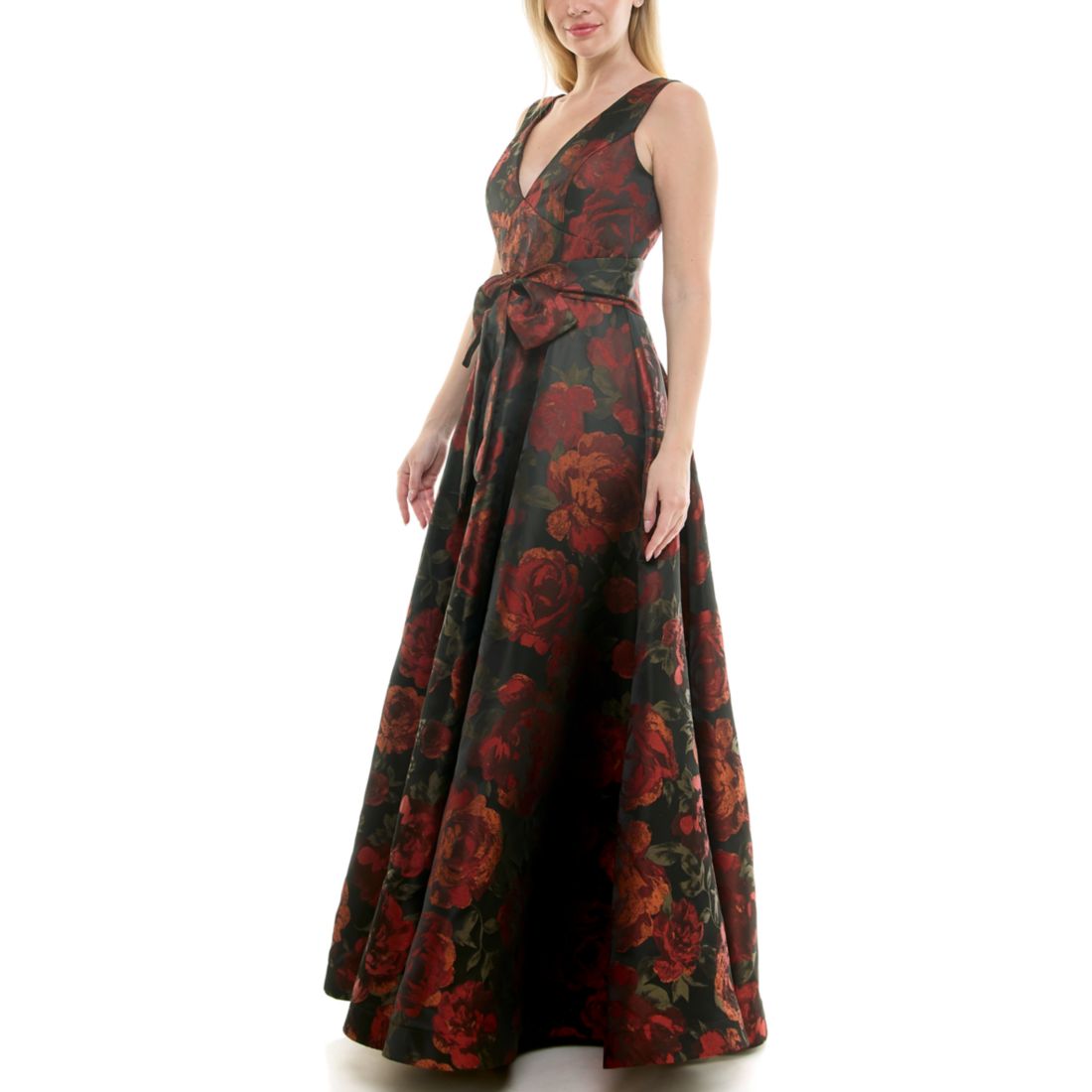 Taylor Women's Printed V-Neck Dress