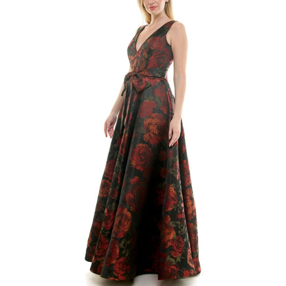 Taylor Women's Printed V-Neck Dress