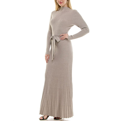 Taylor Women's Belted Mock Neck Sweater Dress
