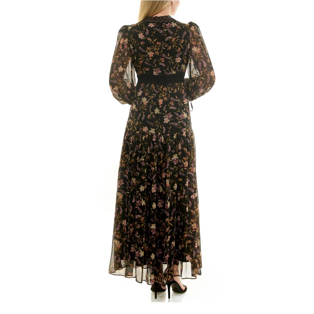 Taylor Women's Lace V-Neck Tiered Dress