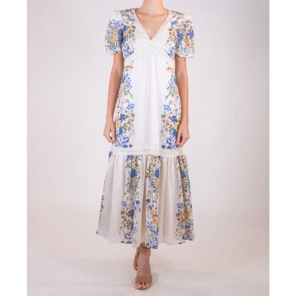 Taylor Women's Floral Puff-Sleeve Dress