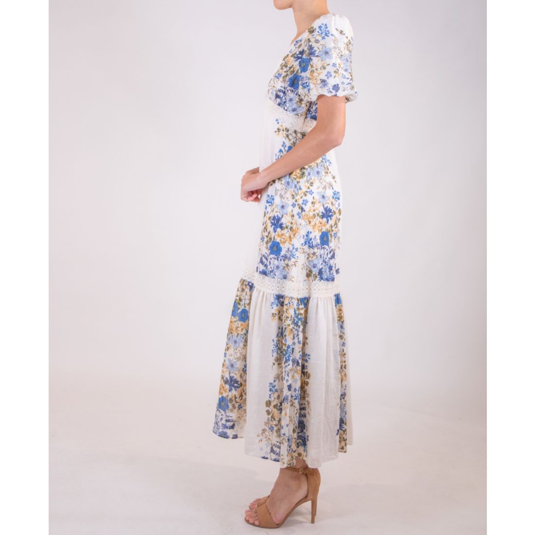 Taylor Women's Floral Puff-Sleeve Dress