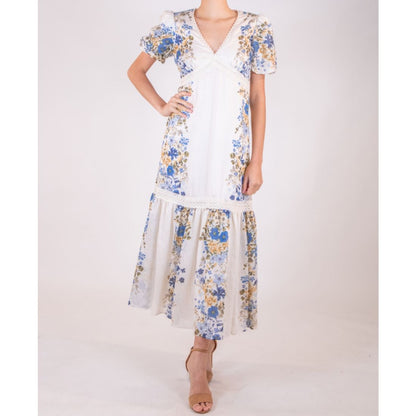 Taylor Women's Floral Puff-Sleeve Dress