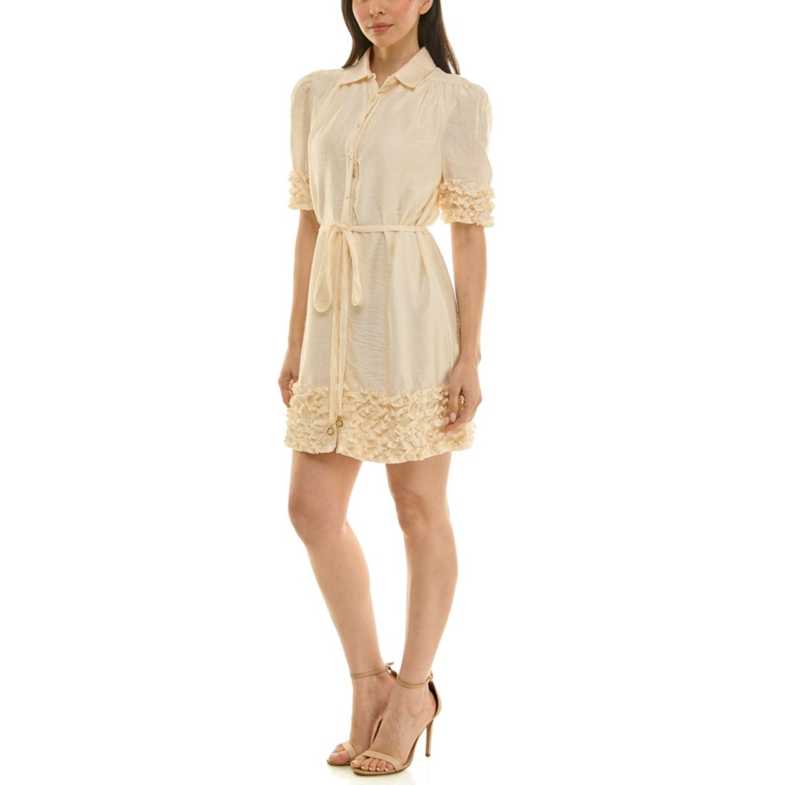 Taylor Women's Ruffle Detail Shirt Dress