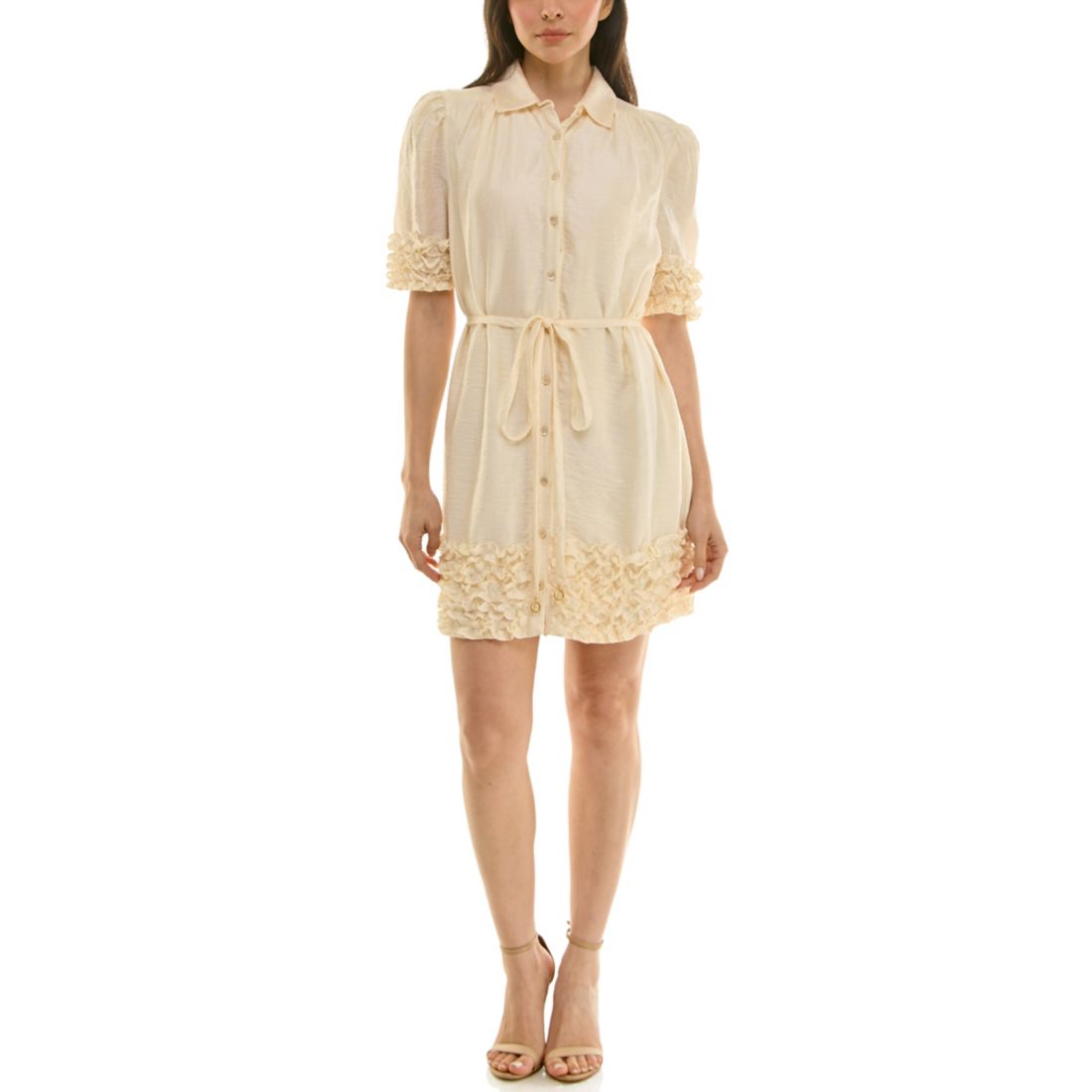 Taylor Women's Ruffle Detail Shirt Dress