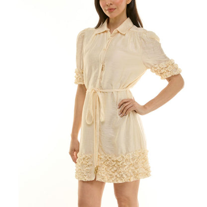 Taylor Women's Ruffle Detail Shirt Dress