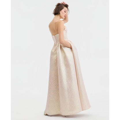 Violet Weekend Juniors' Sweetheart-Neck Metallic Gown