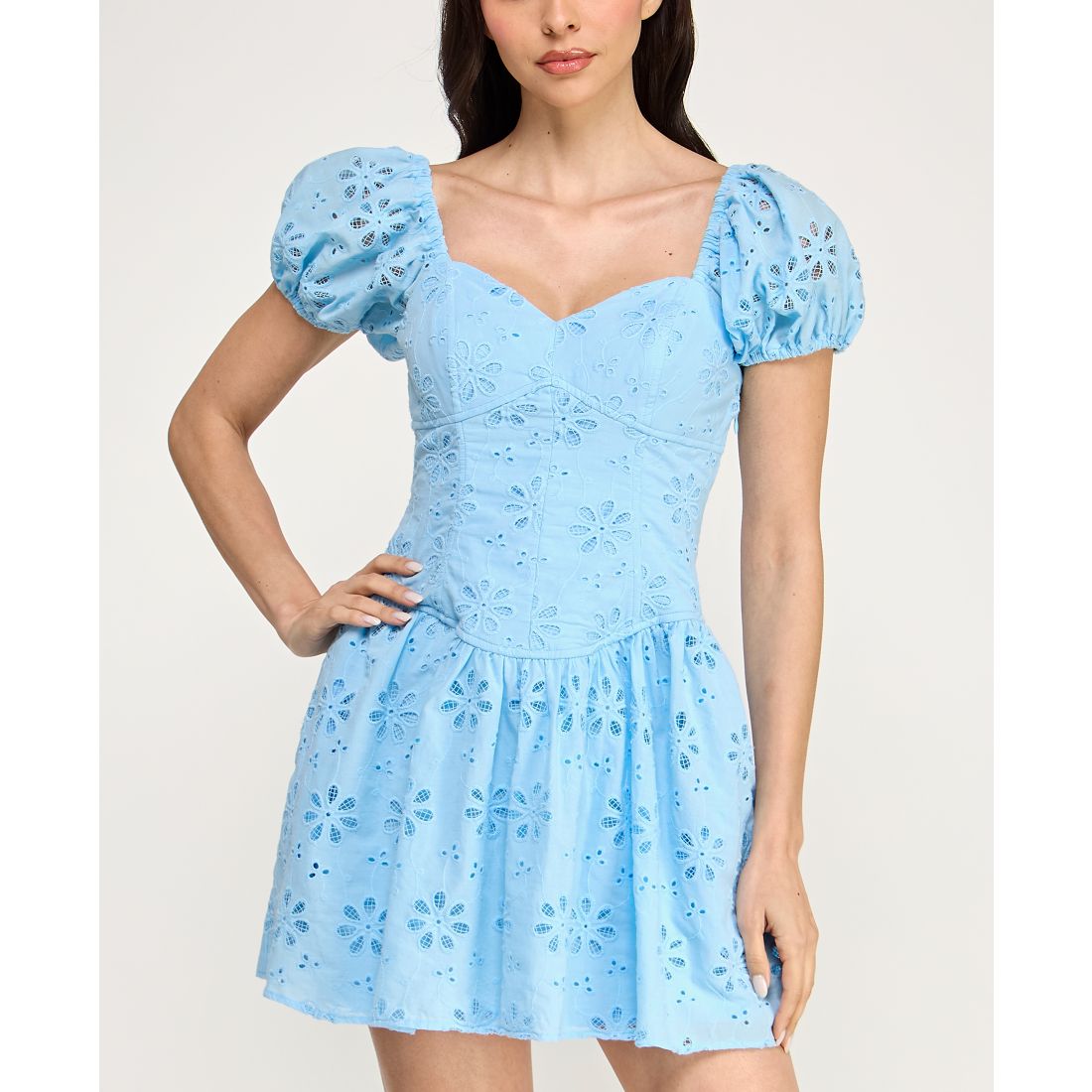 Violet Weekend Juniors' Corset Drop Waist Fit & Flare Dress