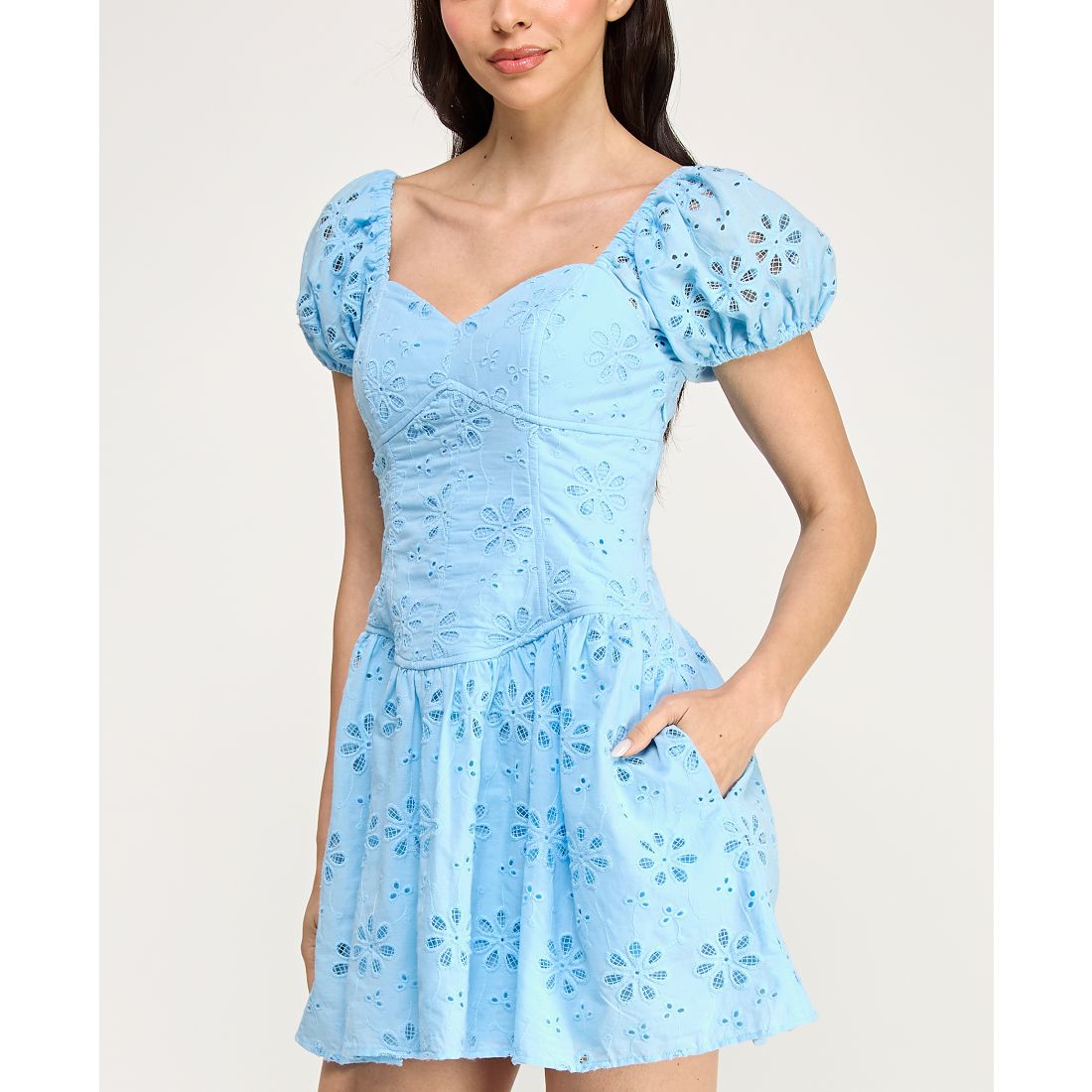 Violet Weekend Juniors' Corset Drop Waist Fit & Flare Dress