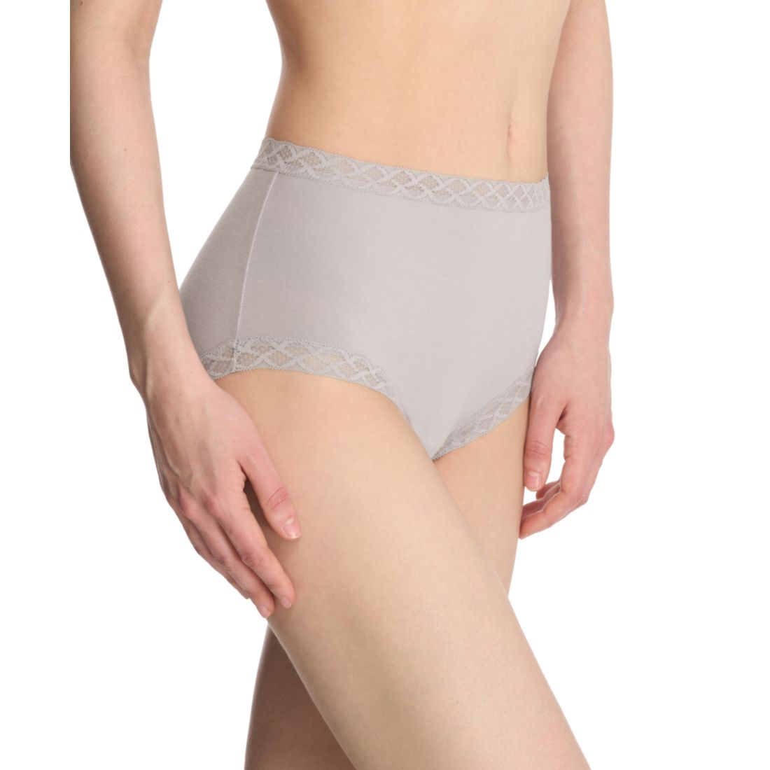 Natori Bliss Lace-Trim High Rise Cotton Brief 755058