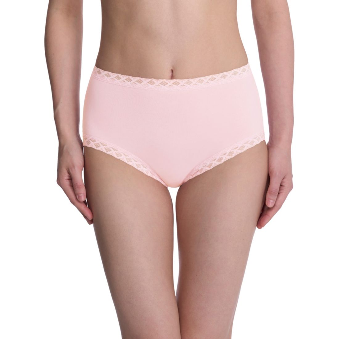 Natori Bliss Lace-Trim High Rise Cotton Brief 755058