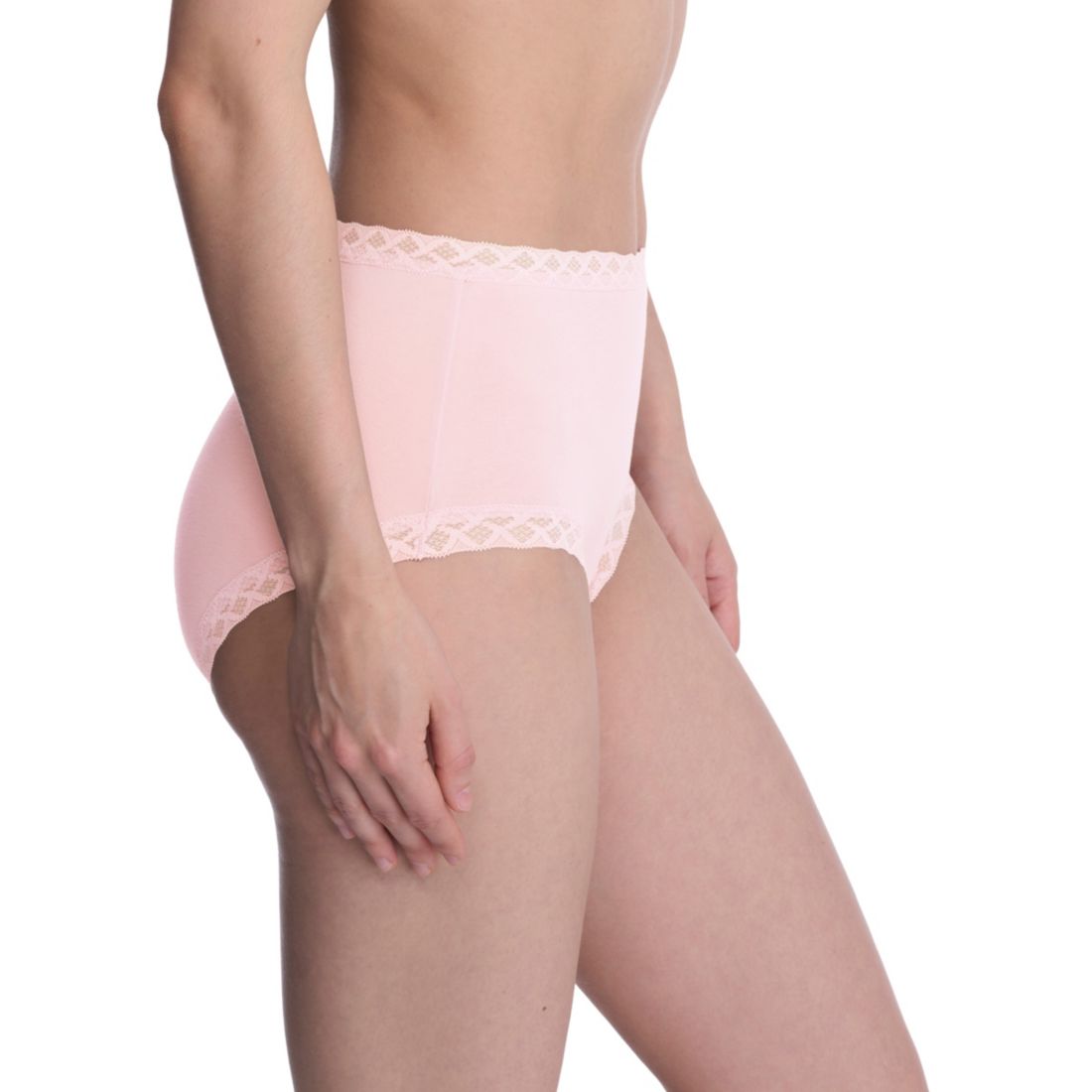 Natori Bliss Lace-Trim High Rise Cotton Brief 755058