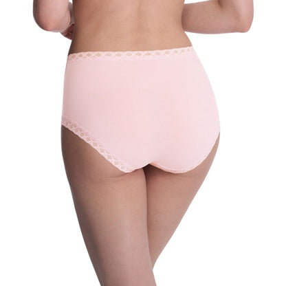 Natori Bliss Lace-Trim High Rise Cotton Brief 755058