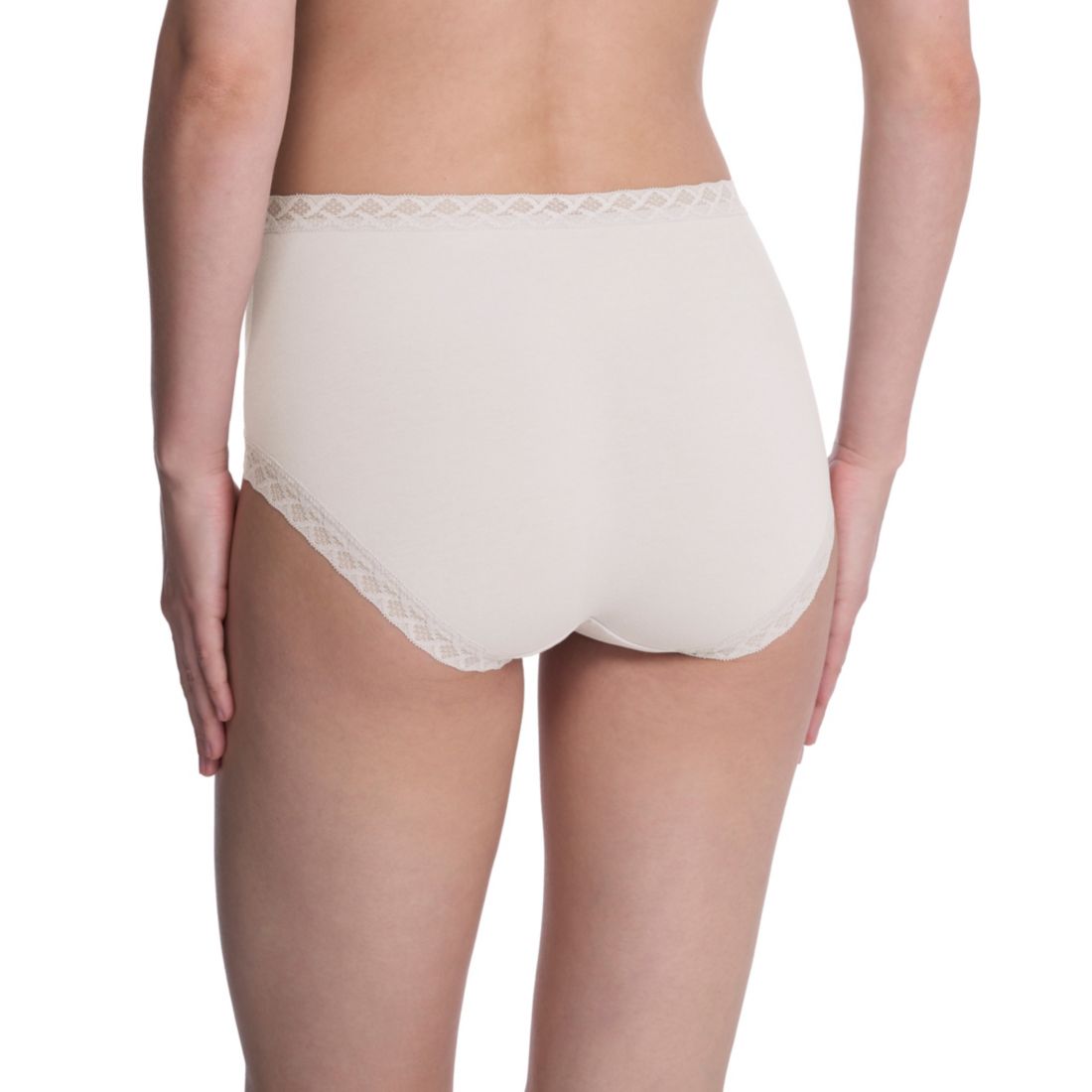 Natori Bliss Lace-Trim High Rise Cotton Brief 755058