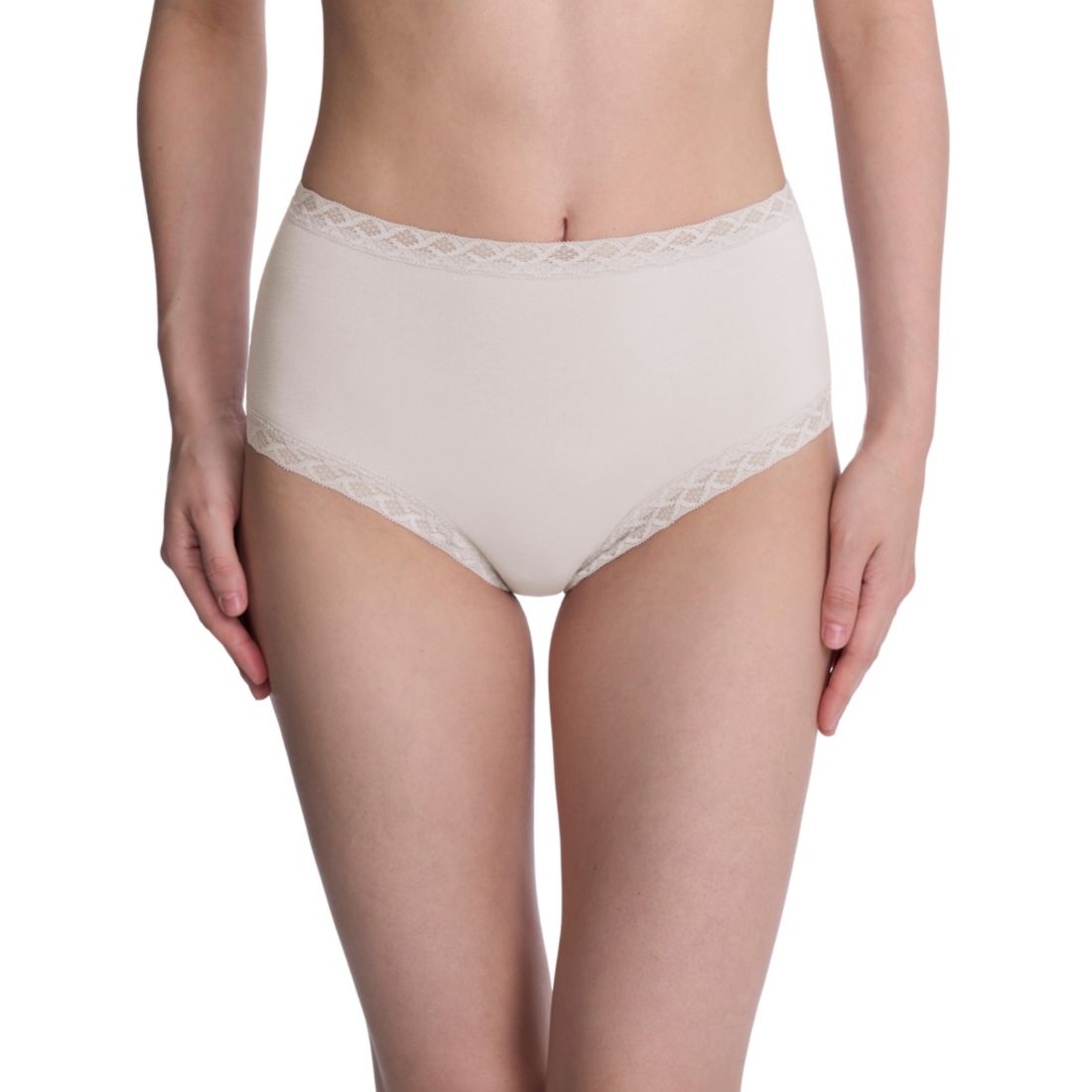 Natori Bliss Lace-Trim High Rise Cotton Brief 755058