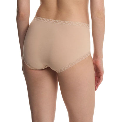 Natori Bliss Lace-Trim High Rise Cotton Brief 755058