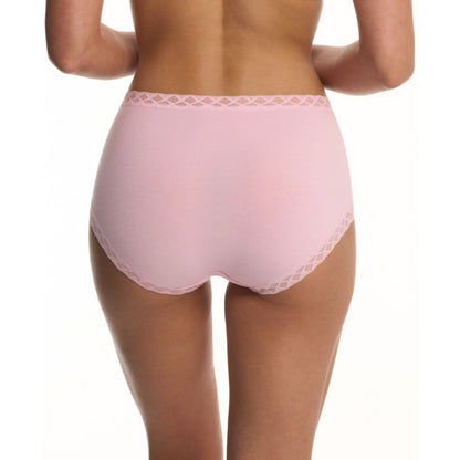 Natori Bliss Lace-Trim High Rise Cotton Brief 755058