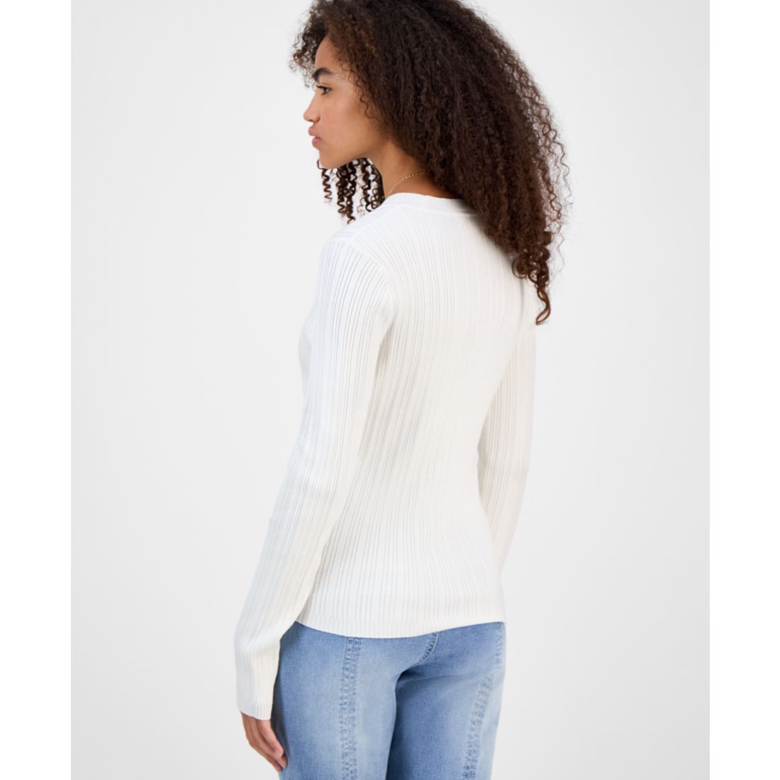 Hooked Up by Iot Juniors' Crewneck Long-Sleeve Sweater