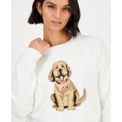 Hooked Up by Iot Juniors' Mossy Dog Intarsia-Knit Crewneck Sweater