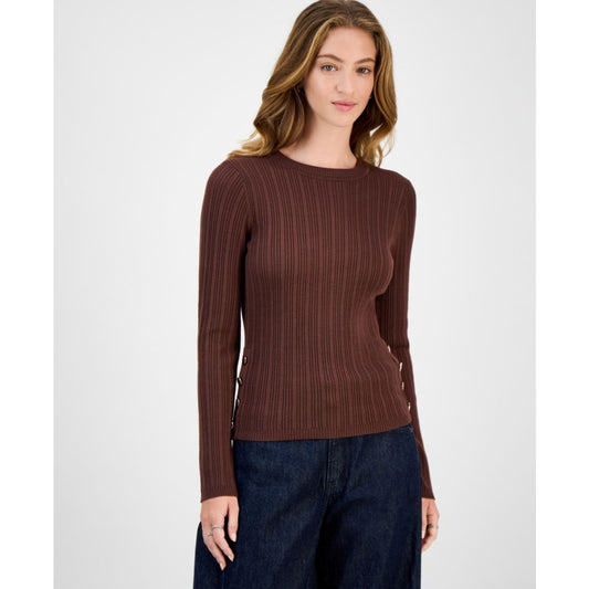 Hooked Up by Iot Juniors' Crewneck Long-Sleeve Sweater
