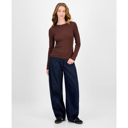Hooked Up by Iot Juniors' Crewneck Long-Sleeve Sweater