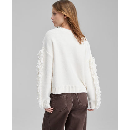 And Now This Women's Fringed Cable-Knit Crewneck Sweater, Macy's Exclusive