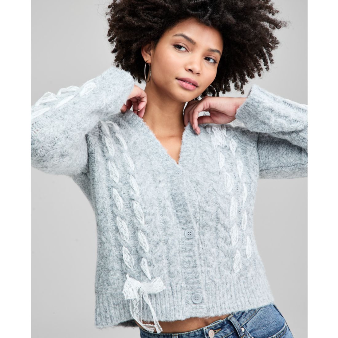 And Now This Women's Lace Bow Cardigan, Macy's Exclusive