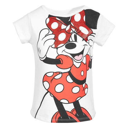 Disney Little Girls Crew Neck Short Sleeve Minnie Mouse Tee