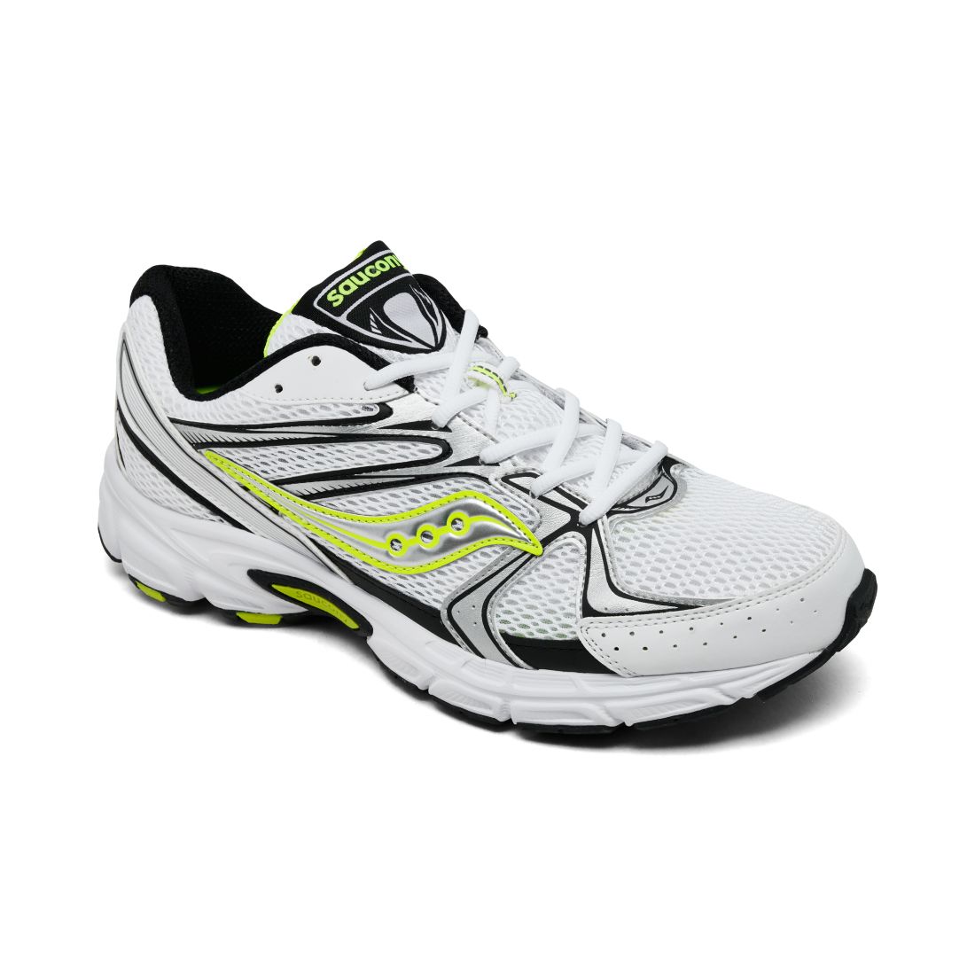 Saucony Men's and Women's Ride Millennium Casual Sneakers from Finish Line - White, Silver, Yellow