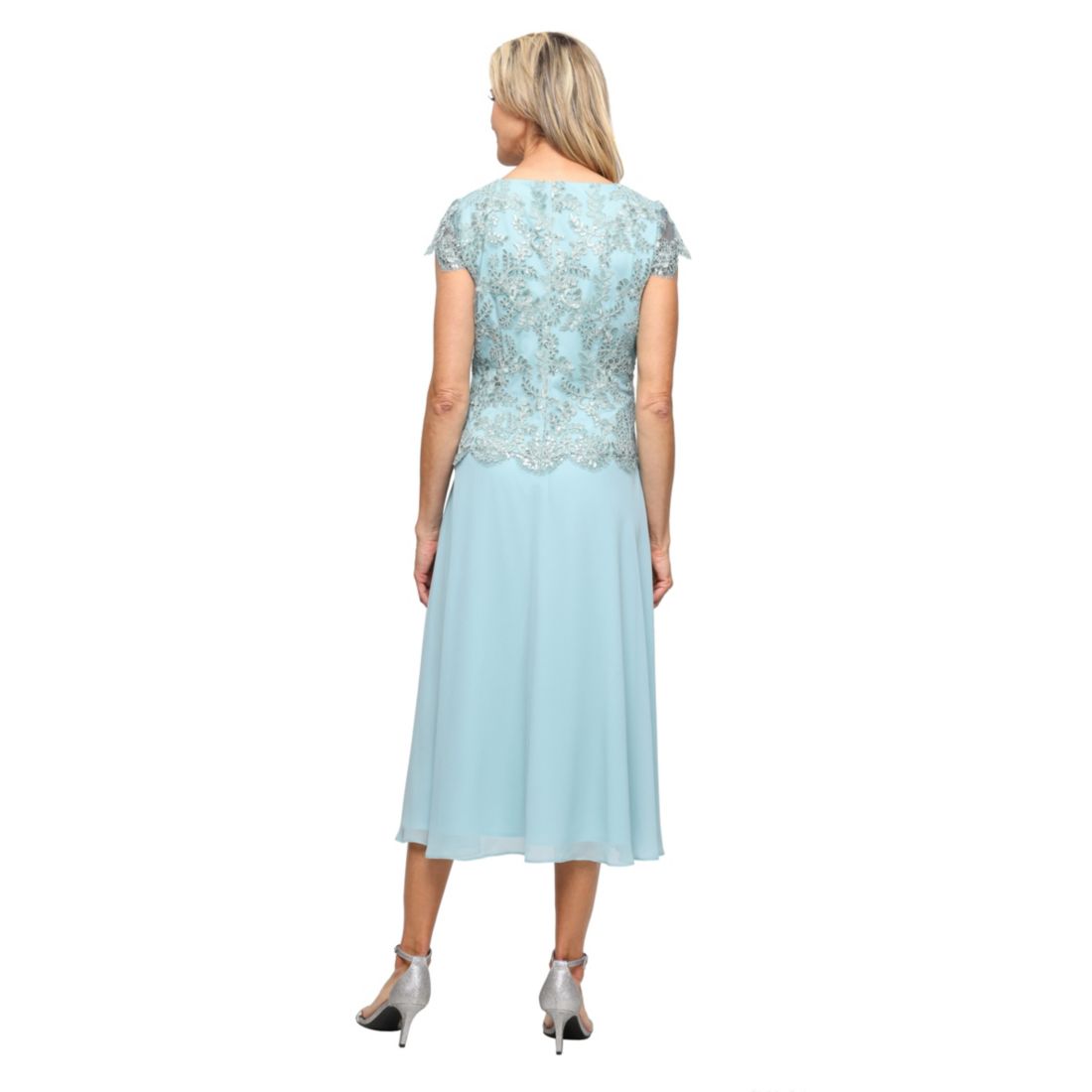 Alex Evenings Petite Embroidered Tulle Midi Dress