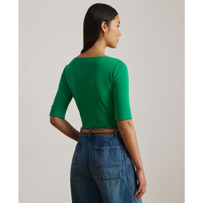 Lauren Ralph Lauren Petite Stretch Cotton Boatneck Tee