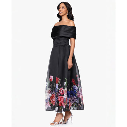Betsy & Adam Women's Off-The-Shoulder Floral Print Dress