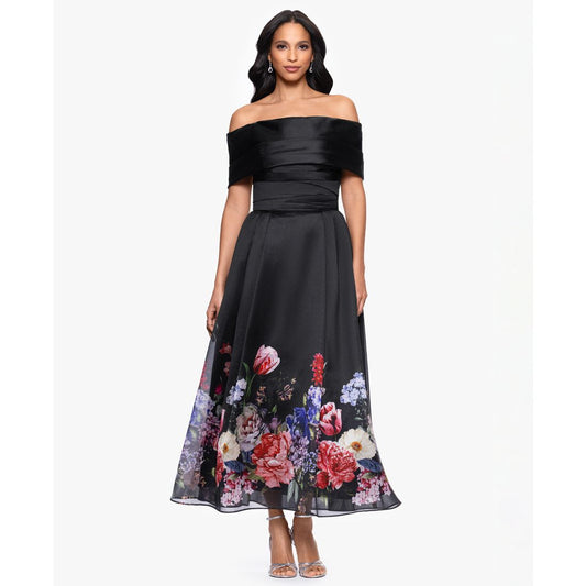 Betsy & Adam Women's Off-The-Shoulder Floral Print Dress