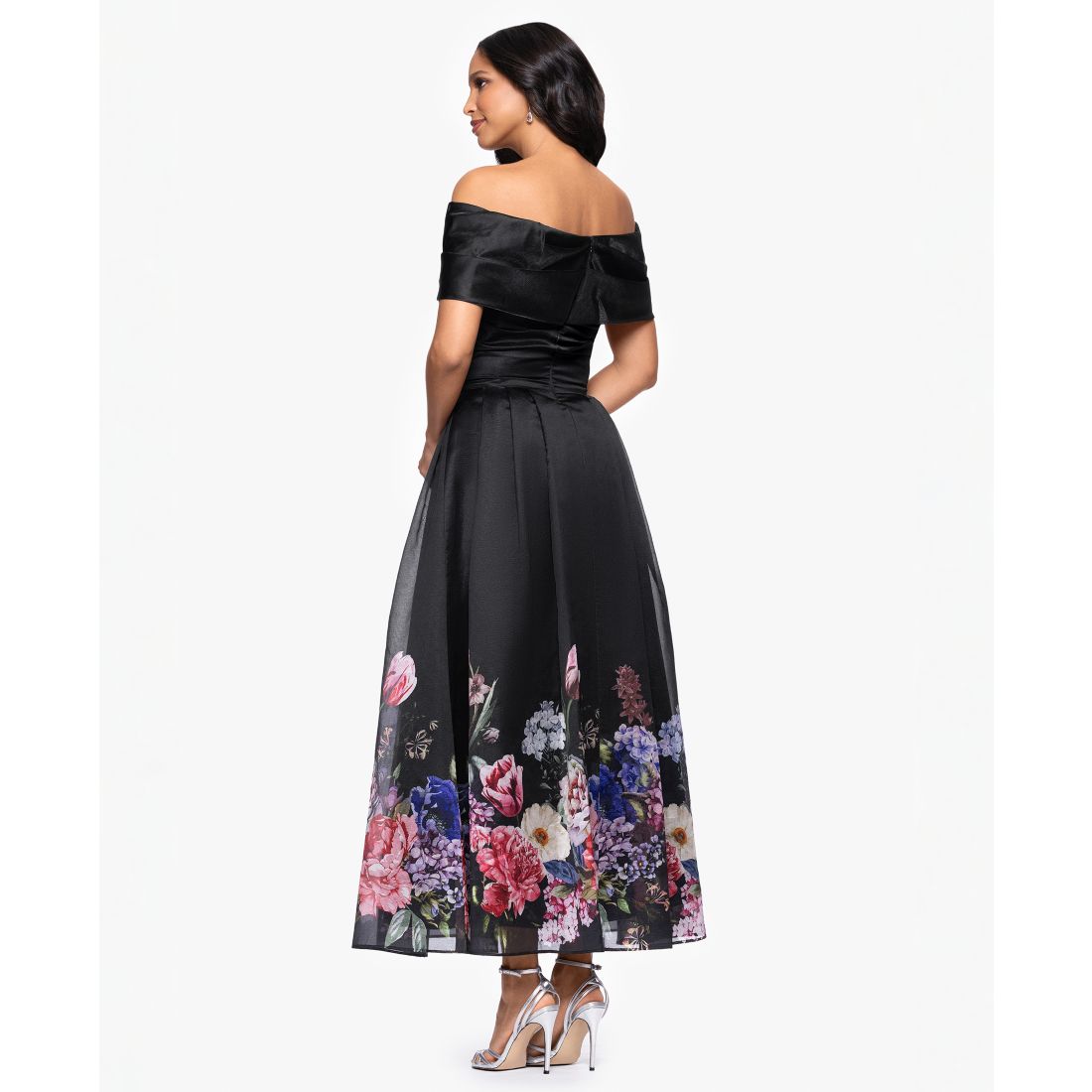 Betsy & Adam Women's Off-The-Shoulder Floral Print Dress