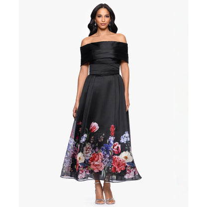 Betsy & Adam Women's Off-The-Shoulder Floral Print Dress