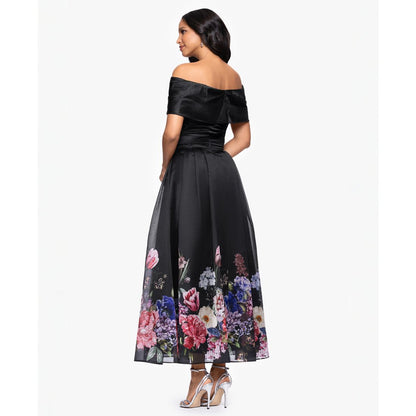 Betsy & Adam Women's Off-The-Shoulder Floral Print Dress