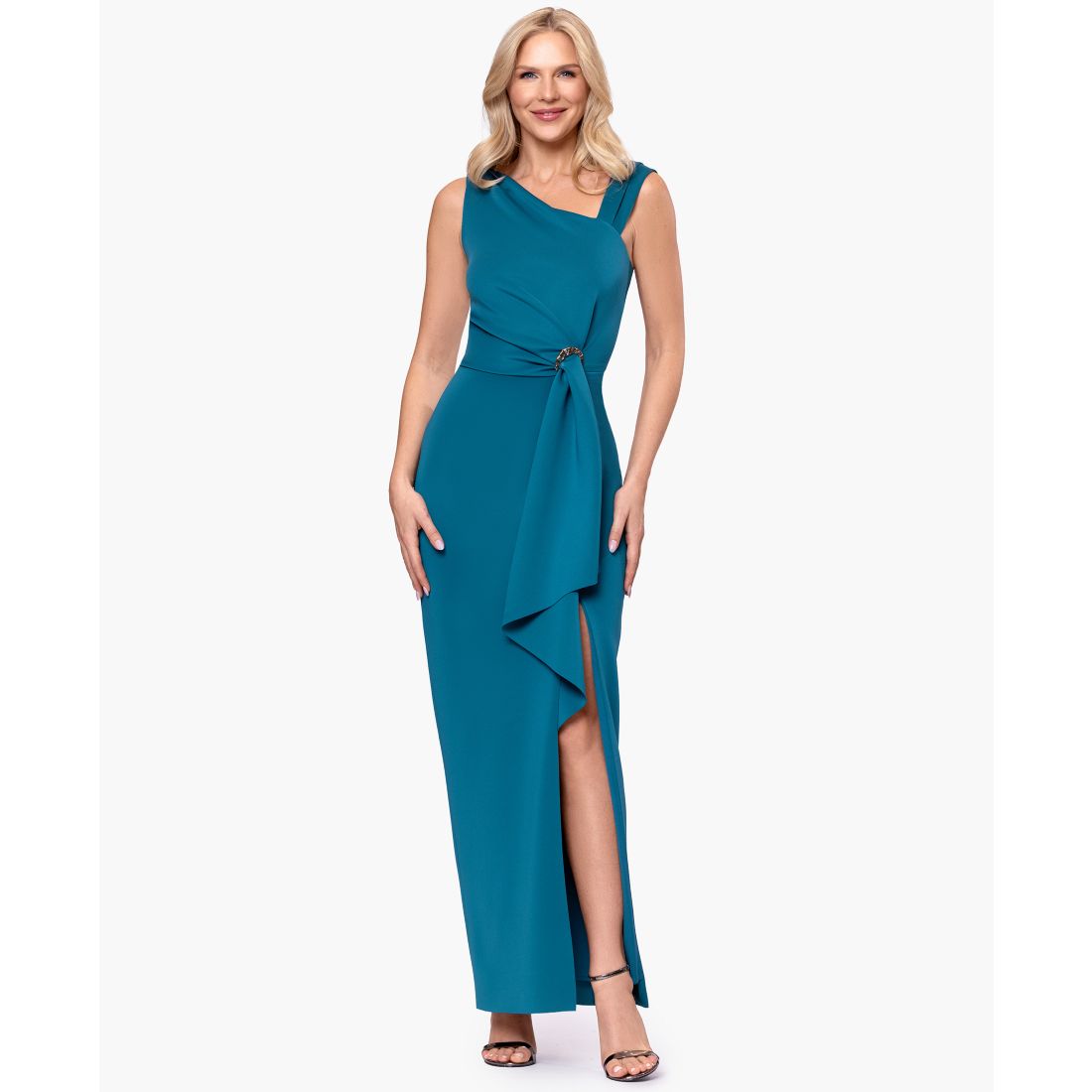 Betsy & Adam Women's Long Asymmetrical Dress