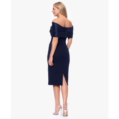Betsy & Adam Women's Off-The-Shoulder Midi Dress