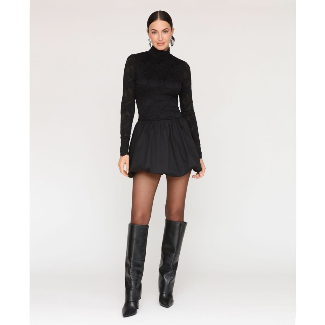 Avec Les Filles Women's Mock Neck Mini Dress
