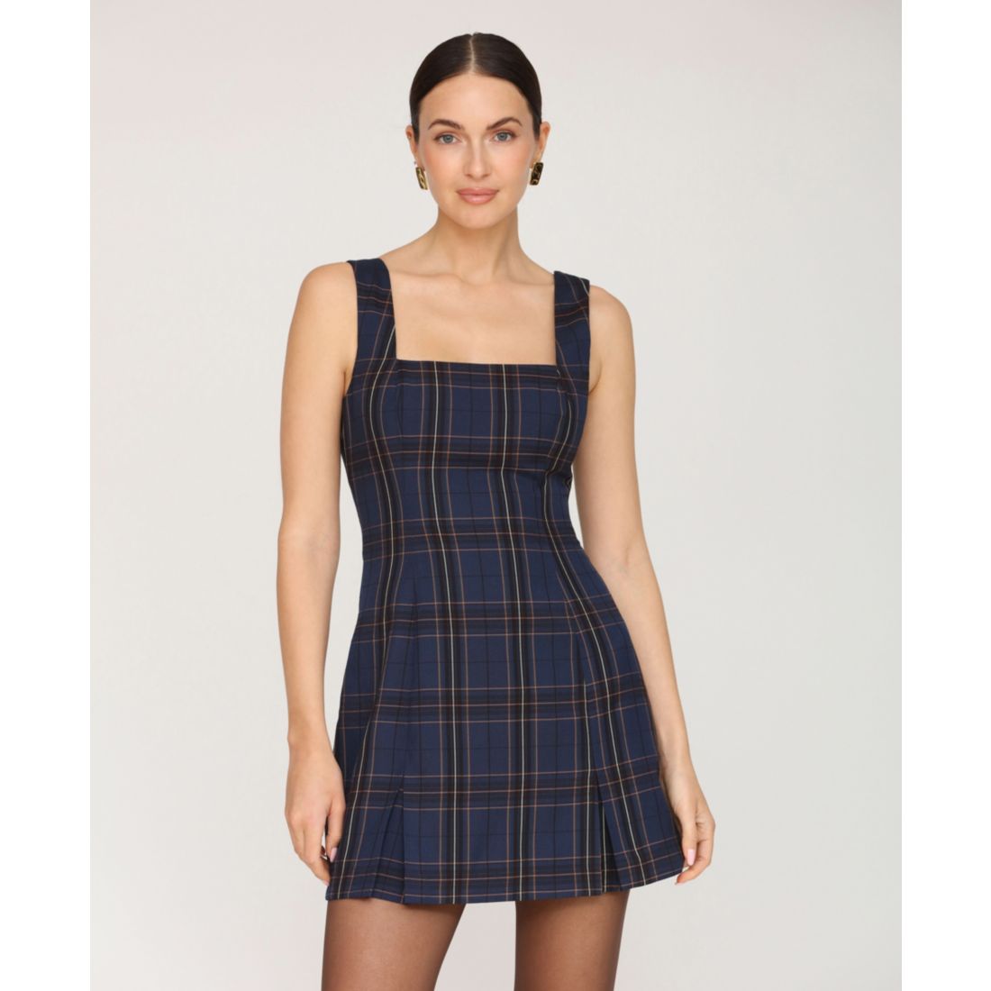 Avec Les Filles Women's Sleeveless Plaid Mini Dress