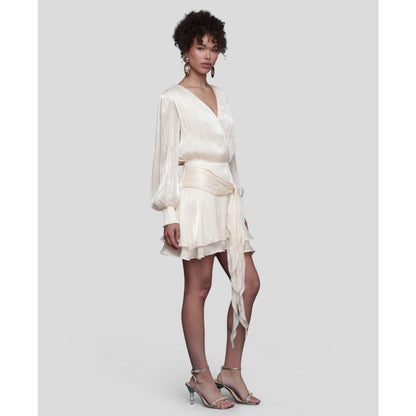 Avec Les Filles Women's Billowy Bodice Long Sleeves Mini Dress