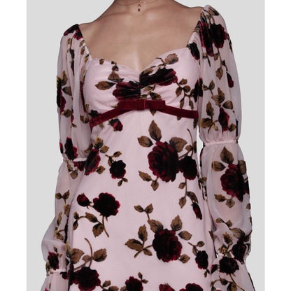 Avec Les Filles Women's Victorian Sleeve Mini Dress