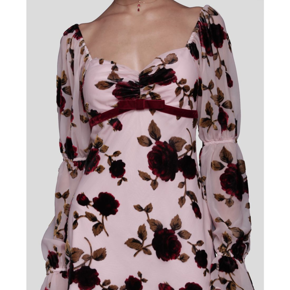 Avec Les Filles Women's Victorian Sleeve Mini Dress