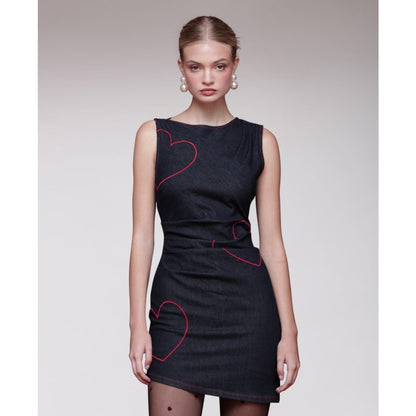 Avec Les Filles Women's Asymmetrical Mini Dress