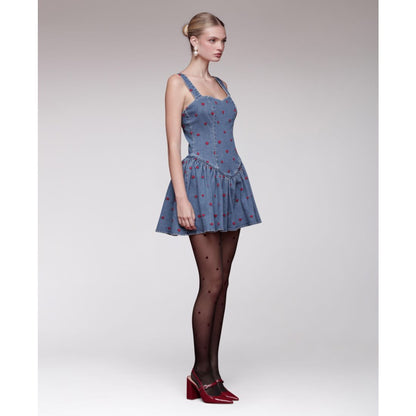 Avec Les Filles Women's Heart Detailed Sleeveless Mini Dress