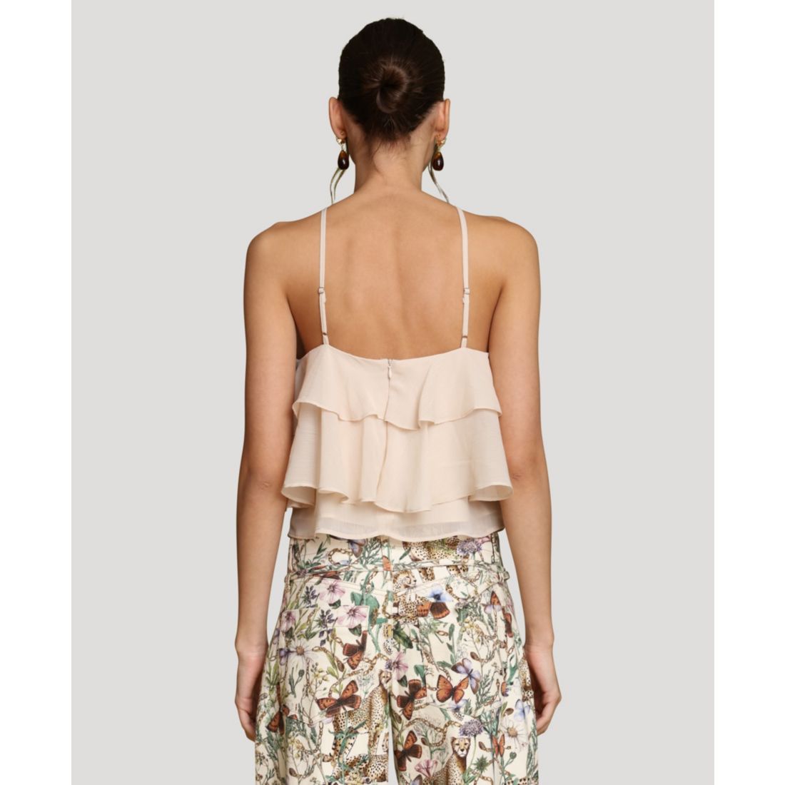 Avec Les Filles Women's Ruffle Halter Neck Top