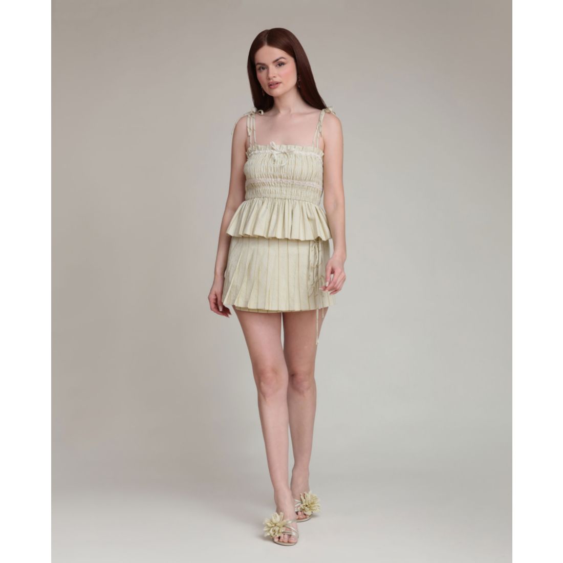Avec Les Filles Women's Pleated Wrap Mini Skirt