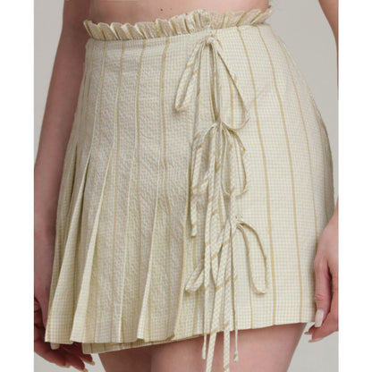 Avec Les Filles Women's Pleated Wrap Mini Skirt