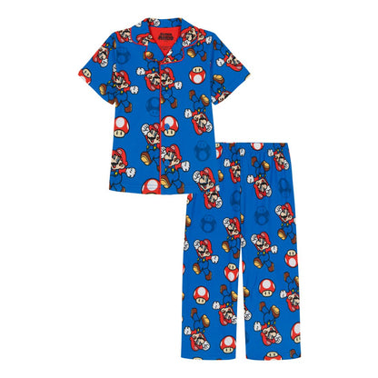 Nintendo Boys' Toddler 2T-4T Mario Party Collared Shirt and Pajama Pants, 2-Piece Set